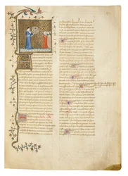 Strona z „Właściwości rzeczy” Bartłomieja Anglika we francuskim tłumaczeniu Jeana Corbechona, c.1390
