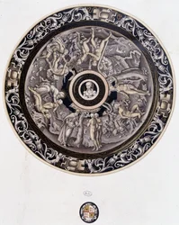 Porcelanowy talerz z XVI wieku przedstawiający Genesis autorstwa Pierre