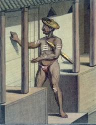 Carépatré Pandaron (wielbiciel religijny ślubował milczenie), grawerowane przez Poissona, z „Voyage aux Indes et a la Chine”