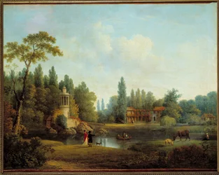Osada Petit Trianon w Wersalu Obraz Pierre Joseph Wallaert (1753-1812) 1803 Nd. 0,56x0,72m