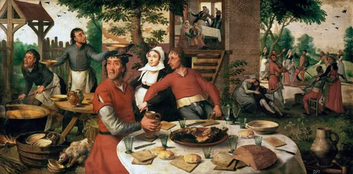 Fete villageoise - Święto wsi - Pieter Aertsen (1508-1575). olej na drewnie