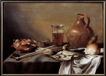 Martwa natura z rybą Obraz Pietera Claesza (1597-1661) 1644 wym. 0,59 x 0,82 m Nantes, Musee des Beaux Arts