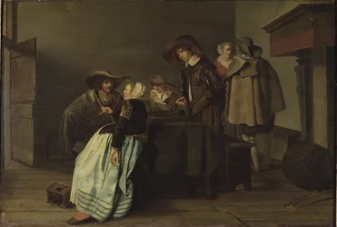 Jedna rozmowa - Rozmowa, Codde, Pieter (1599-1678). olej na płótnie