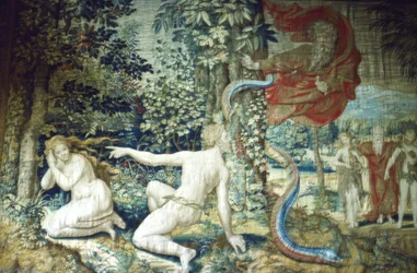 Florencja. Adam i Ewa po upadku, Gobelin brukselski, 1548, XX w.