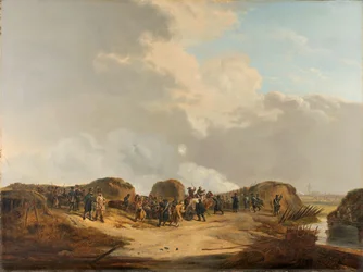 Półksiężyc podczas oblężenia Naarden, kwiecień 1814 (olej na płótnie)