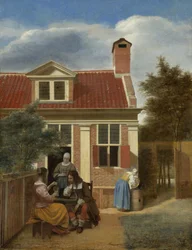 Firma na dziedzińcu za domem, 1663-1665