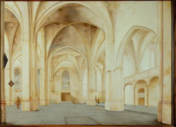Wnętrze kościoła św. Cunera w Rhenen, Holandia (obraz olejny)