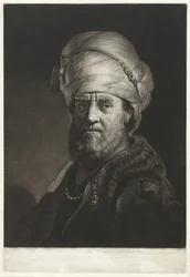 Popiersie portretowe mężczyzny w turbanie