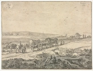 Sierpień: Krajobraz z wozami, ok. 1655.