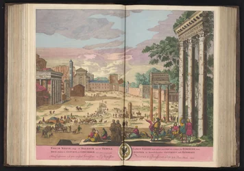 Forum Romanum w Rzymie Forum Nerva, imp i Boarium w nim Świątynia Jowisza Stator Saturn i Concord (...) (tytuł na obiekcie)