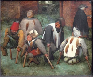 The Beggars or The Cripples - olej na drewnie