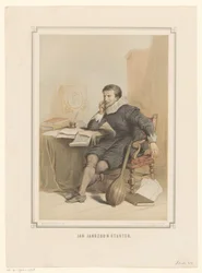 Jan Janszoon Starter przy swoim stole do pisania