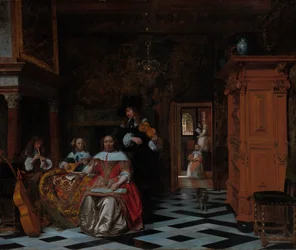 Portret rodziny grającej muzykę