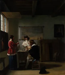 Wizyta, ok. 1657 (olej na drewnie)