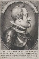 Portret Karola Austriackiego, Infante hiszpańskiego, z profilu po prawej, ca. 1650.
