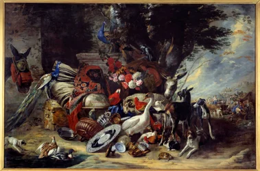 Zwierzęta i naczynia również powiedziały, że Jakub wyruszył do Mezopotamii Obraz Pietera Boela (1622-1674)