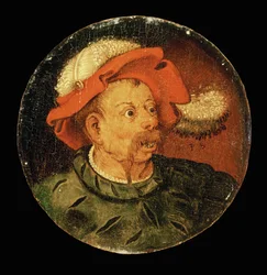 Głowa najemnika lub La colere (obraz na drewnie)