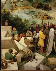 Wieża Babel (obraz na drewnie dębowym)