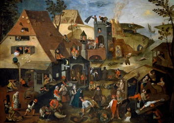 Przysłowia niderlandzkie, ok. 1559 (olej na panelu)