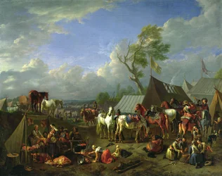 Obóz wojskowy, ok. 1697 (olej na płótnie)