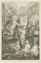 Sława, wieczność i sztuka pisania Strona tytułowa Louisa Moréri, Le grand dictionaire historique, 1731