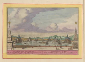 Duży staw ze statkami w ogrodach Palacio del Buen Retiro w Madrycie Groote Waterplaats, w Retiro (tytuł na obiekcie) Theatrum Hispaniae (...) (tytuł serialu)