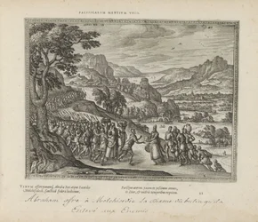 Abraham spotkał Melchizedeka Związek spokojnych umysłów (tytuł na obiekcie) Święte emblematy i główne historie obu testamentów (Oude Testament) (tytuł serii) Zdjęcia i ryciny książek (tytuł serii)