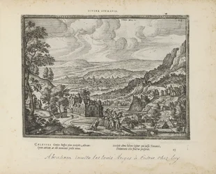 Landschap spotkał Abrahama en de drie engelen Boska operacja (tytuł na obiekcie) Święte herby i główne historie obu testamentów (Oude Testament) (tytuł serii) Zdjęcia i ryciny książek (tytuł serii)