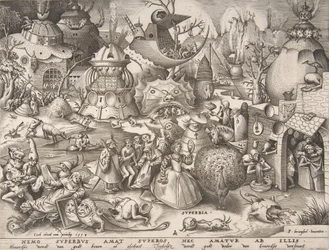 Pycha Superbia, z serii Siedem grzechów głównych, 1558