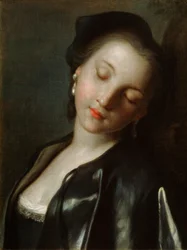 Śpiąca młoda kobieta, połowa XVIII wieku