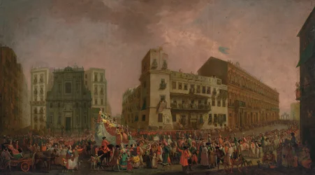 Karnawał w Neapolu w 1778 roku, z „Cavalcata turca” przejeżdżającą przez Largo di Palazzo, ok. 1778