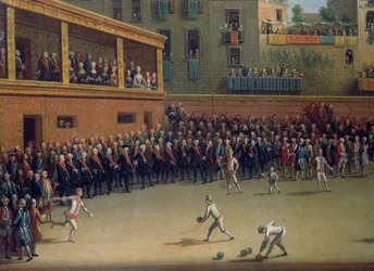 Mecz piłki ręcznej, Pietro Fabris (czynny 1768-1778), Detail, Włochy