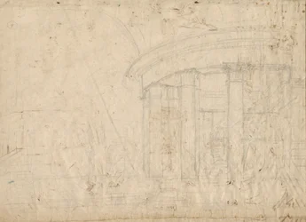 Fantazja architektoniczna o okrągłej świątyni otoczonej ambitem (verso)