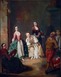 La forlane (La furlana), popularny taniec regionu Wenecji. Obraz Pietro Longhi (1702-1785) 1750 Nd. 62x51 cm Ca 