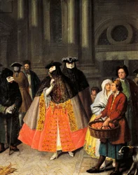 Rozmowy między maskami Baute, autorstwa Pietro Longhi (1701-1785)