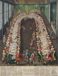 Bankiet w Casa Nani, wydany na cześć ich gościa, Clemente Augusto, elektora arcybiskupa Kolonii, 9 września 1755