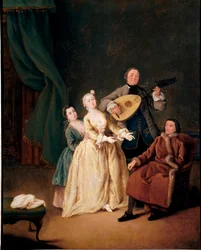 Koncert rodzinny Obraz Pietro Longhi (1702-1785) 1752 wym. 62x51 cm Ca 