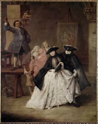 Szarlatan - Obraz Pietro Longhi (1702-1785), olej na płótnie, 62x50 cm