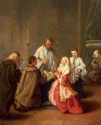 Siedem sakramentów: Ślub Pietro Longhi (1701-1785), olej na płótnie, 61x50 cm, przed 1755-57