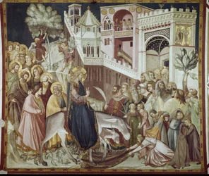 Wjazd Chrystusa do Jerozolimy - Fresk Pietro Lorenzetti (1280-1348)
