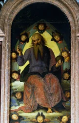 Błogosławieństwo Boga Ojca, fragment z poliptyku Certosa z Pawii