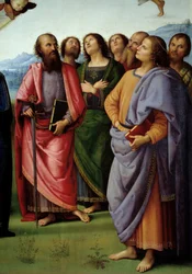 Wniebowstąpienie Chrystusa Szczegół przedstawiający apoterów. Obraz Pietro Vannucci dit il Perugino (Le Perugin