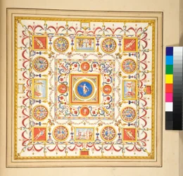 Volta del Palazzo di Augusto (czarna kreda, niektóre piórem i brązowym tuszem. zabarwione akwarelą)