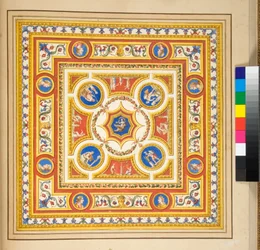 Volta del Palazzo di Augusto (czarna kreda, niektóre piórem i brązowym tuszem. zabarwione akwarelą)
