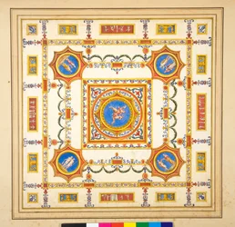 Volta del Palazzo di Augusto (czarna kreda, niektóre z piórem i brązowym tuszem. zabarwione akwarelą)