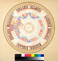 Volta di Giove w Domus Aurea (czarna kreda, niektóre z piórem i brązowym tuszem. zabarwione akwarelą)
