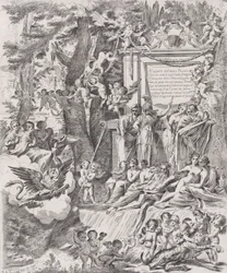 Alegoria na cześć przybycia kardynała Franciottiego jako biskupa Lukki w latach 1680-1700.