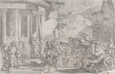 Sinorix wyniesiony ze świątyni Artemidy próbujący uciec przed skutkami trucizny..., ca. 1640.