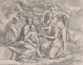 Święta Rodzina nakarmiona przez Anioły, ca. 1642-44.