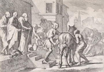 Odejście syna marnotrawnego, ukazanego na dosiadaniu konia, z serii czterech..., ca. 1645.